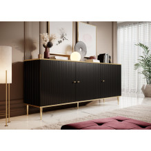 GLAMOUR chest 180x40x75.5 cm black matt + gold