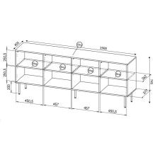 HOLE chest 190x40.5x74.5 cm white matt