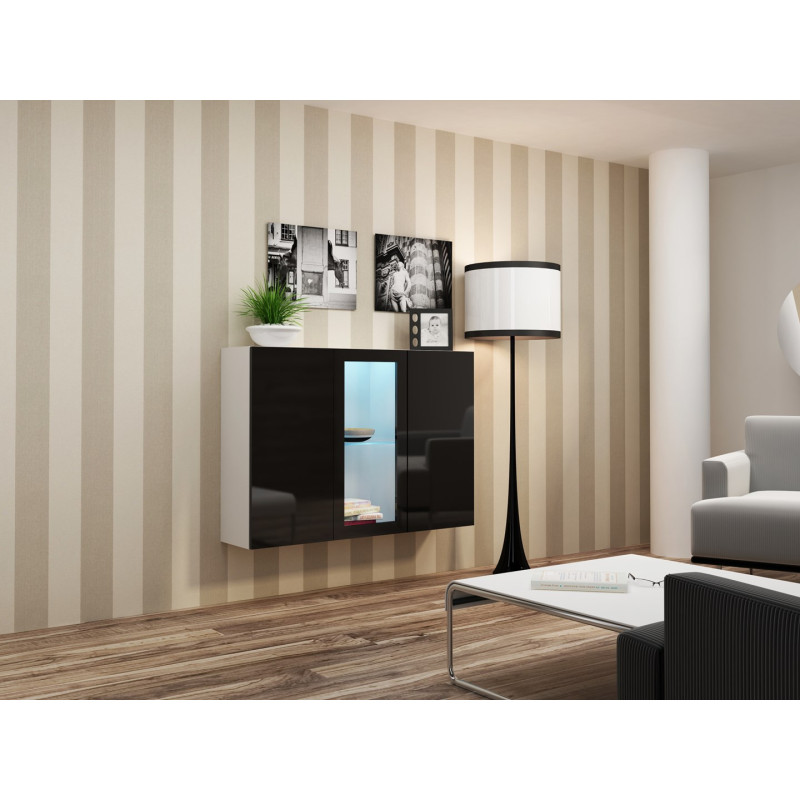 Cama Sideboard VIGO 90 / 120 / 38 white / black glossy