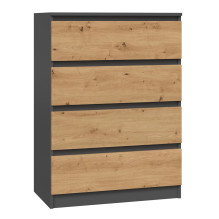 Topeshop M4 ANTRACYT / ARTISAN chest of drawers