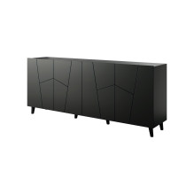 ETNA chest of drawers 200x42x82 black matt