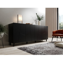 ETNA chest of drawers 200x42x82 black matt