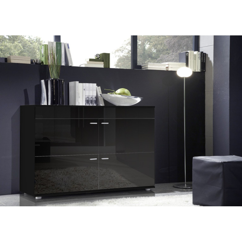 Cama sideboard LOGO II NIGHT 120 / 42 / 78 black / black gloss