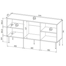 HOLE chest 152x42,5x74,5 cm white matt