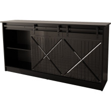 Chest of drawers 160x80x35 GRANERO black / black gloss