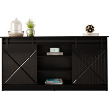 Chest of drawers 160x80x35 GRANERO black / black gloss