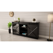 Chest of drawers 160x80x35 GRANERO black / black gloss