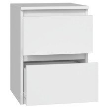 Topeshop M2 BIEL nightstand / bedside table 2 drawer(s) White