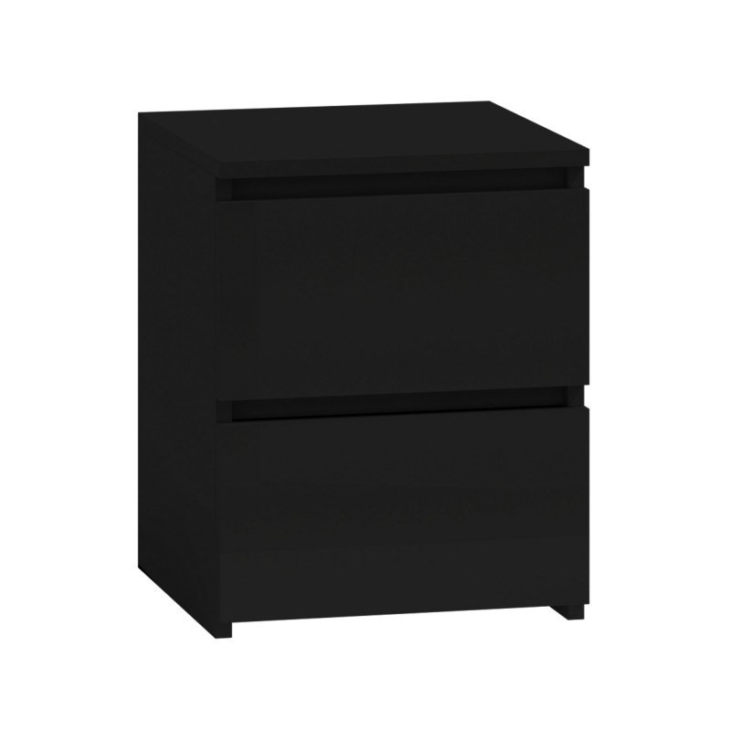 Topeshop M2 CZERŃ nightstand / bedside table 2 drawer(s) Black