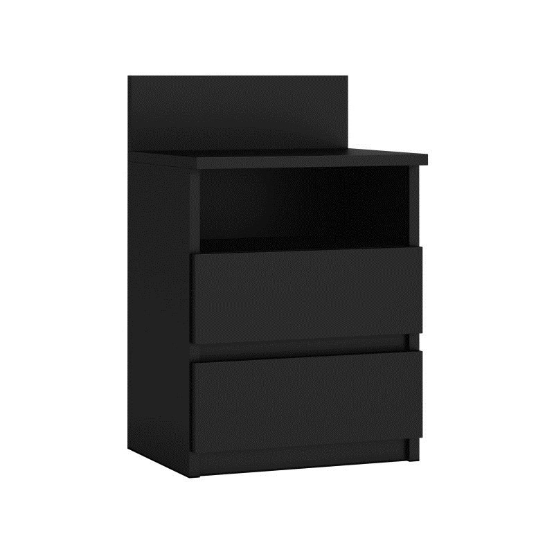 Topeshop M1 CZARNA MAT nightstand / bedside table 2 drawer(s) Black