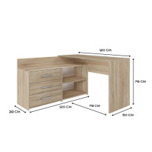 Topeshop DANY SONOMA KPL computer desk Oak colour