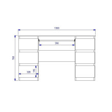 Topeshop KUBA SONOMA computer desk Oak colour