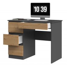 Desk MIJAS LEFT 98x51x76 cm Anthracite / Artisan