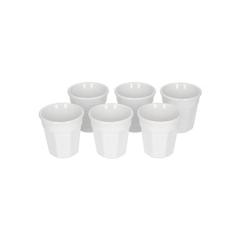 6 espreso puodelių rinkinys BIALETTI BICCHIERINI Porcelianas 6x 60 ml Baltas