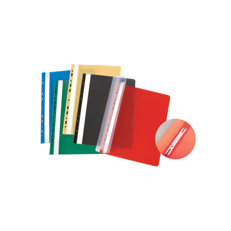 Perforuotas segtuvėlis skaidriu viršeliu Forpus Premium, A4, Raudonas 