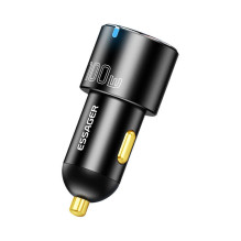 Automobilinis įkroviklis USB-A+USB-C 100W Essager (juodas)