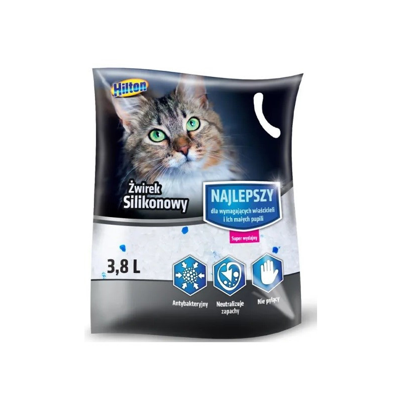 HILTON silikoninis bekvapis kačių kraikas - 3,8 litro
