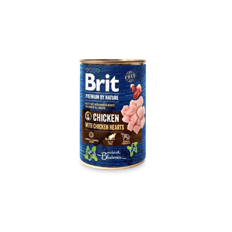BRIT Premium By Nature Chicken and Hearts - šlapias šunų maistas - 400 g