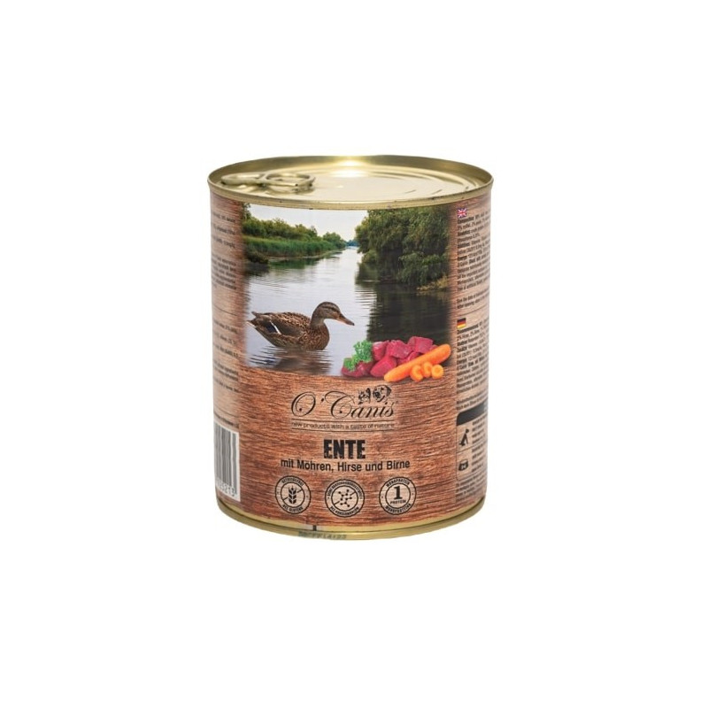 O'CANIS canned dog food- wet food- duck, millet and carrots - 800 g