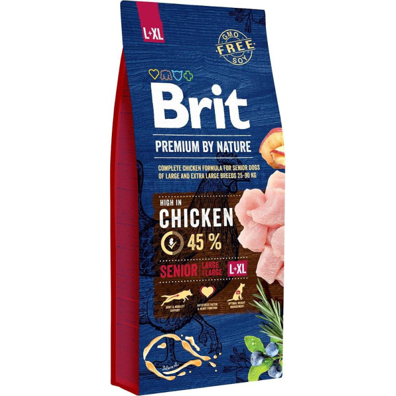 BRIT Premium by Nature Senior Large / Extra Large Chicken - sausas šunų maistas - 15 kg