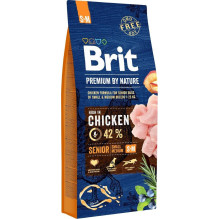 BRIT Premium by Nature Senior Small&amp;Medium Chicken - sausas šunų maistas - 15 kg