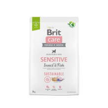 BRIT Care Dog Sustainable Sensitive Insect &amp; Fish - sausas šunų maistas - 3 kg