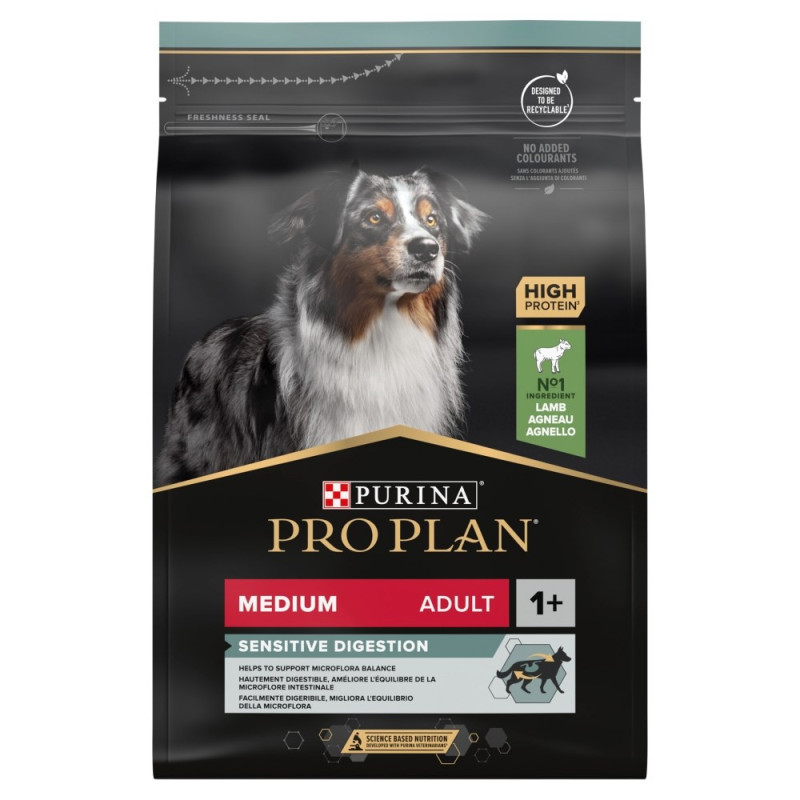 Purina Pro Plan Suaugusiųjų Vidutinio jautrumo virškinimas- Ėriena- Sausas šunų maistas- 3 kg