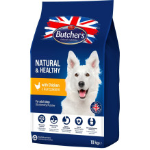 BUTCHER'S Natural&amp;Healthy su vištiena - sausas šunų maistas - 10 kg