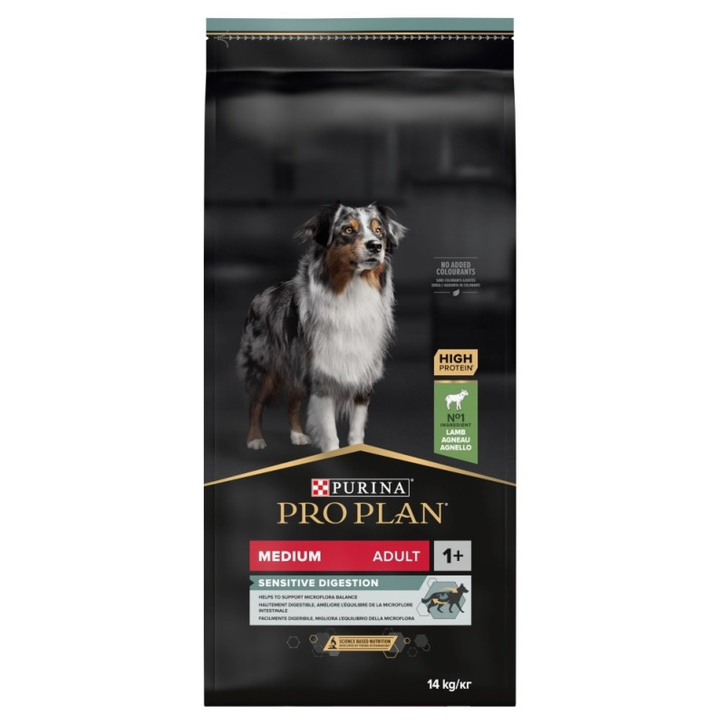 Purina Medium Adult Sensitive Digestion su OPTIDIGEST 14 kg ėriena