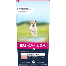 EUKANUBA Grain Free Senior mažos / vidutinės veislės, Okeaninės žuvys - sausas šunų maistas - 12 kg