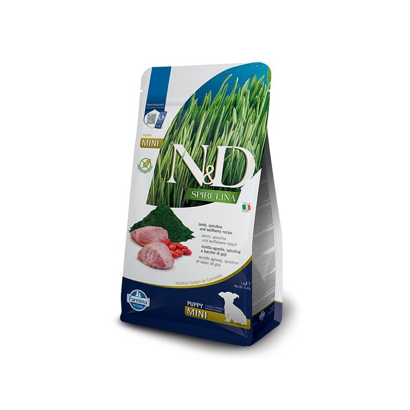 FARMINA N&amp;D Spirulina Lamb Puppy Mini - sausas šunų maistas - 2 kg