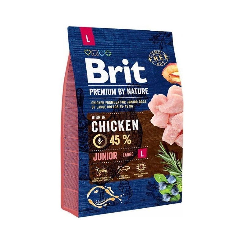 BRIT Premium by Nature Junior Large Chicken - sausas šunų maistas - 3 kg