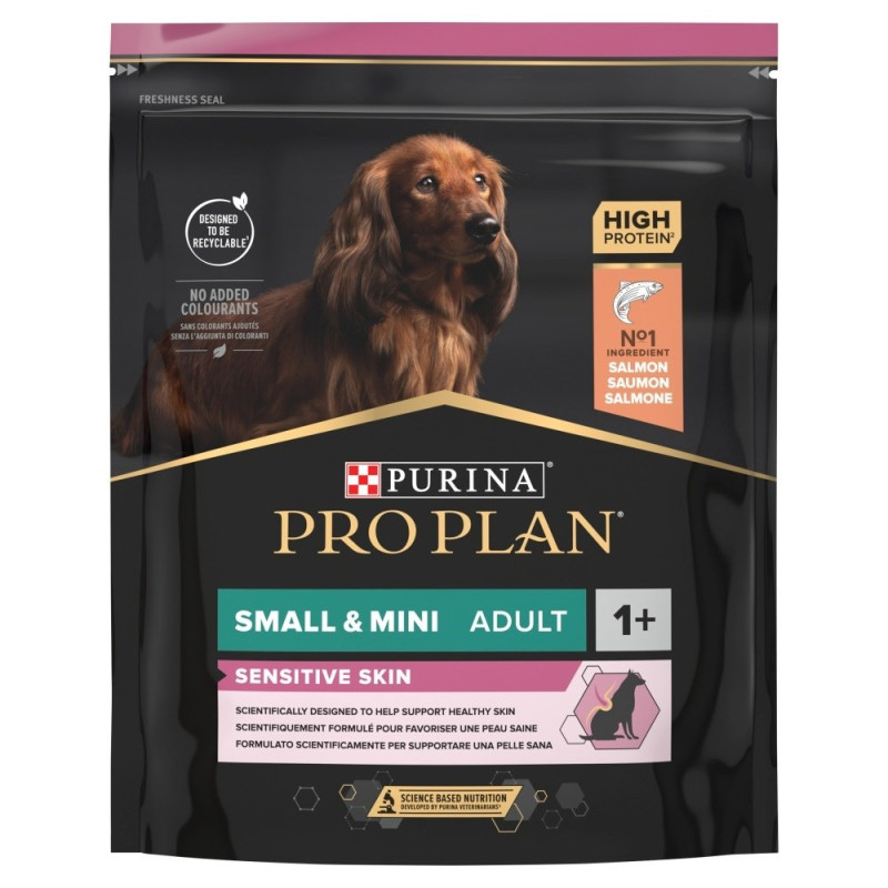 Purina Small &amp; Mini Adult jautriai odai 700 g Lašiša