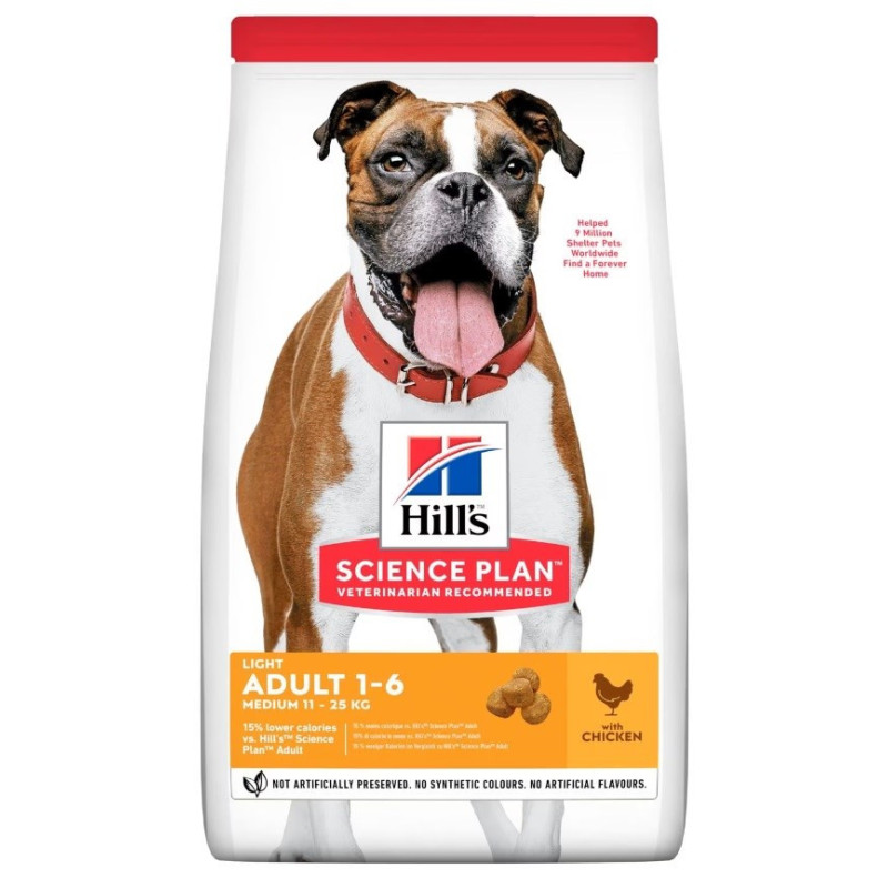 HILL'S Science Plan Adult Light Medium - sausas šunų maistas - 2,5kg