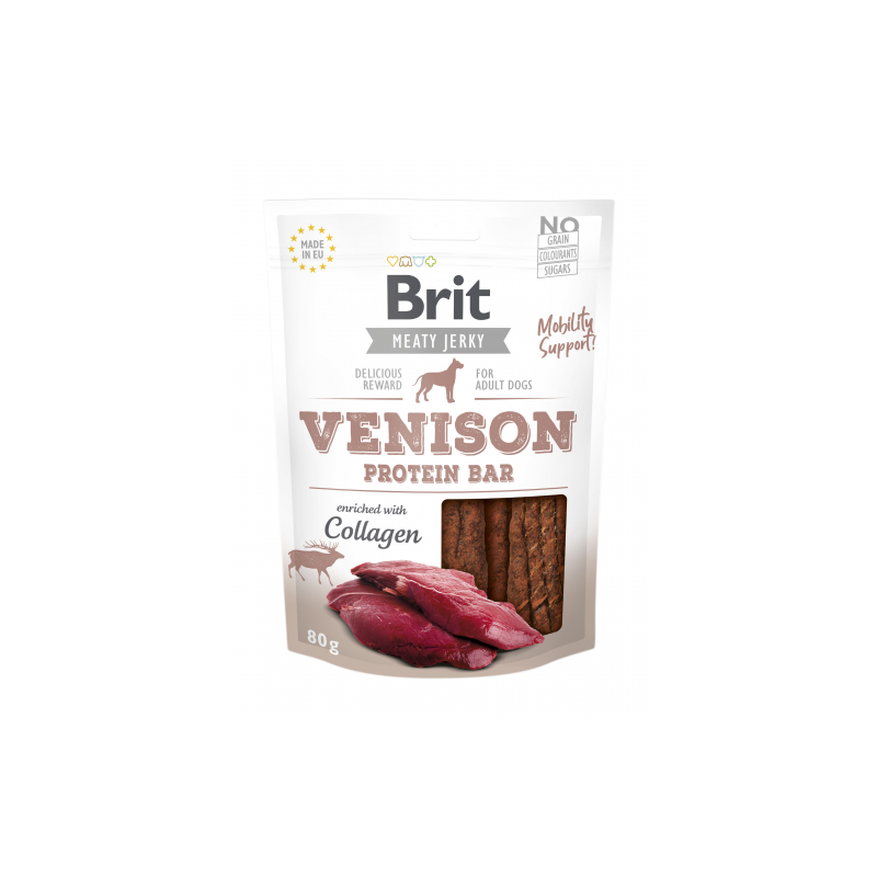 BRIT Meaty Jerky Venison Protein - skanėstas šunims - 200 g