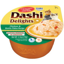 INABA Dashi Delights Vištiena su bonito dribsniais sultinyje - skanėstai katėms - 70g