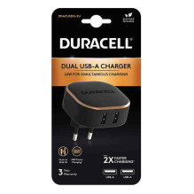 Duracell Wall Charger 2xUSB 2.4A 24W (black)