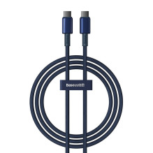 USB-C kabelis su USB-C Baseus Tungsten Gold, 100 W, 1m (niebieski)