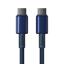 USB-C kabelis su USB-C Baseus Tungsten Gold, 100 W, 1m (niebieski)