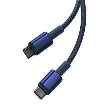 USB-C kabelis su USB-C Baseus Tungsten Gold, 100 W, 2m (niebieski)