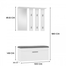 PARMA spinta 100x35x180 cm, balta