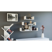 Topeshop MOBI 3P BIEL shelve Floating shelf Wall mounted Particle board White