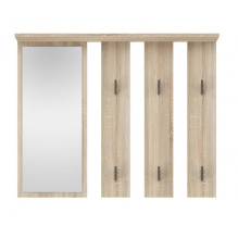 Kabykla + veidrodis PARMA 100x15x.81,5 cm, ąžuolo sonoma