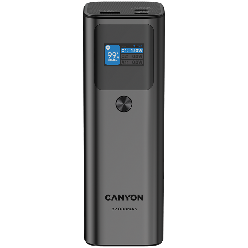 CANYON PB-2010, allowed for air travel power bank 27000mAh/ 97.2Wh Li-poly battery, in/ out:2xUSB-C PD3.1 140W, out:USB-