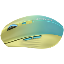 CANYON pelė MW-44 Wireless Charge Geltona mėlyna