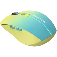 CANYON MW-44, 2 viename Belaidė optinė pelė su 8 mygtukais, DPI 800/ 1200/ 1600, 2 režimai (BT/ 2,4 GHz), 500 mAh ličio 