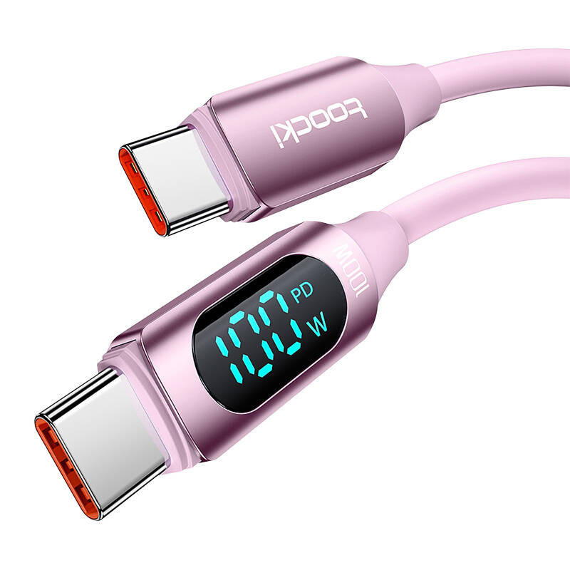 Laidas iš USB-C į USB-C Toocki TXCTT1-XX04-B2, 2m, FC 100W (rožinis)