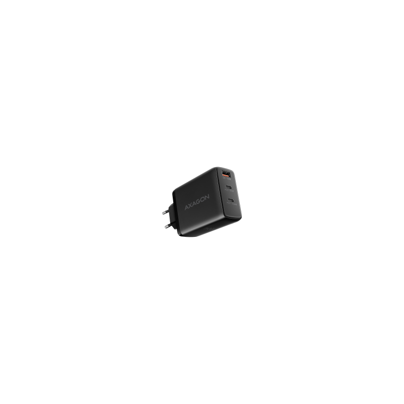 AXAGON ACU-DPQ100 GaN Wall charger, 3x port (USB + dual USB-C), PD3.0/ QC4+/ PPS/ Apple, 100W, black