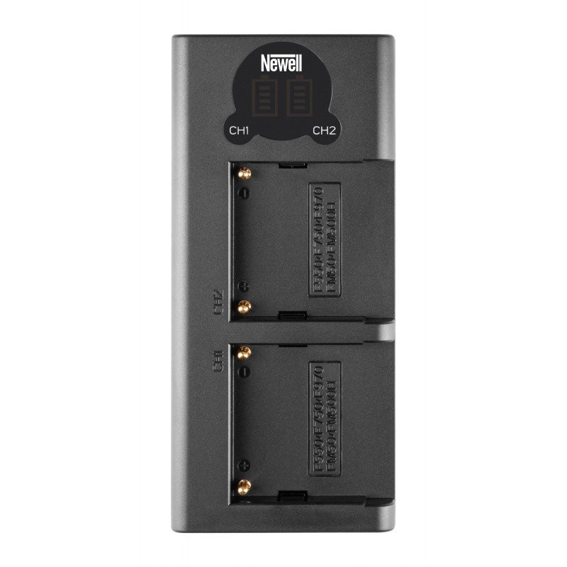 Dviejų kanalų įkroviklio ir dviejų NP-F570 baterijį Newell DL-USB-C rinkinys skirtas Sony