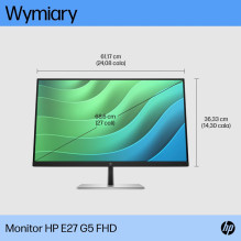 HP E27 G5 68,6 cm (27 colių) 1920 x 1080 pikselių Full HD LED juodas